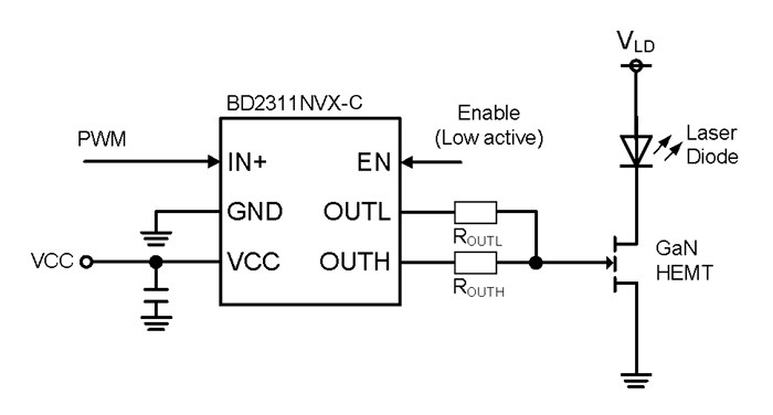 Application Circuit Diagram - ROHM Semiconductor BD2311NVX-C Automotive Gate Driver